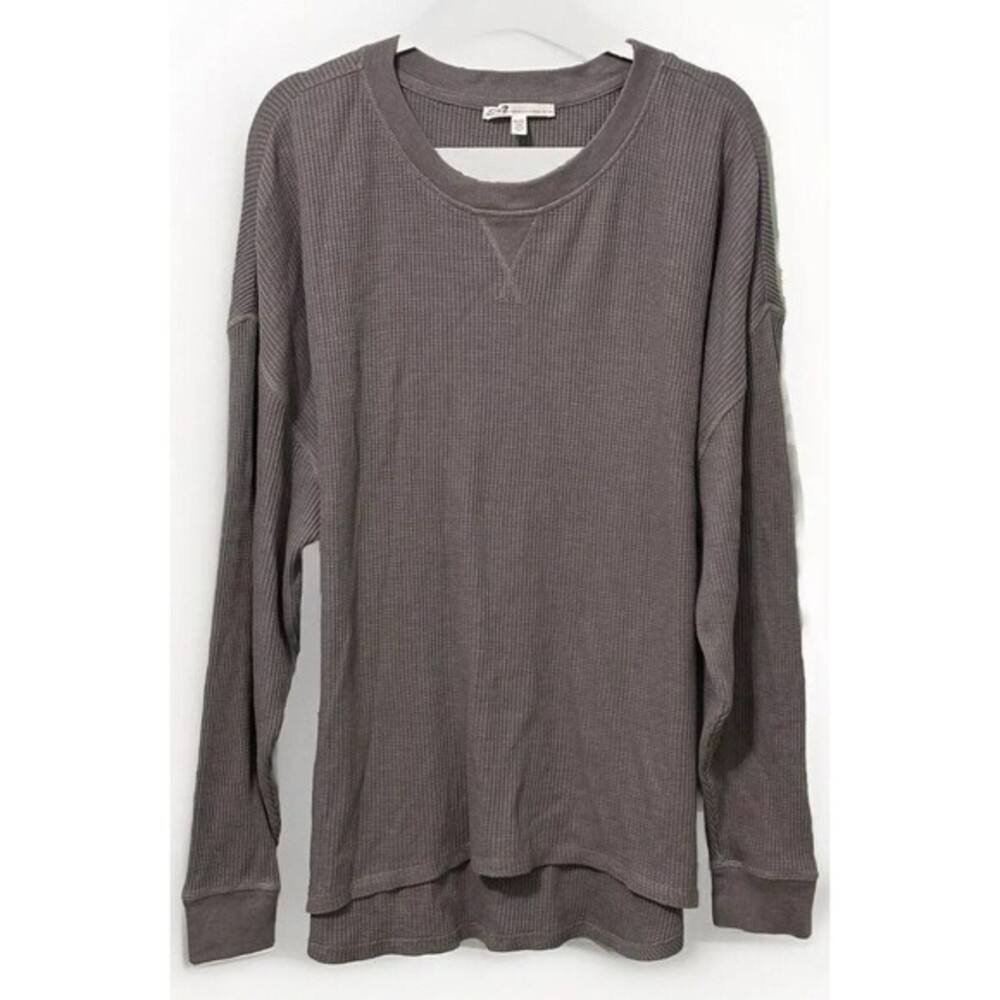 7 For All Mankind Men’s Waffle Knit Shirt Sz XXL Grey